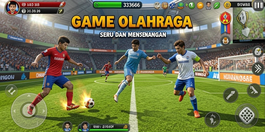 Tampilan menarik dari gameplay 333666 dengan berbagai olahraga.