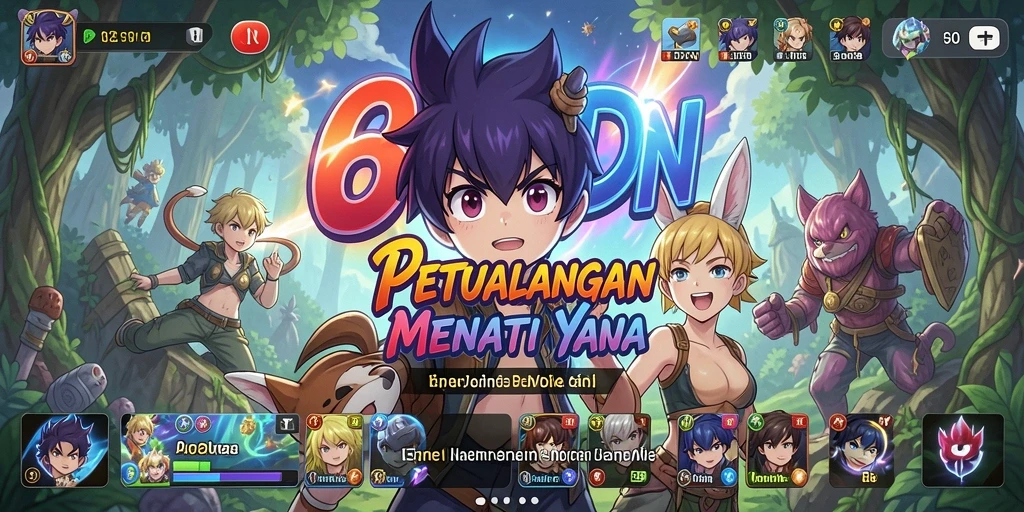 Tampilan gameplay menarik dengan karakter Anime yang beragam.