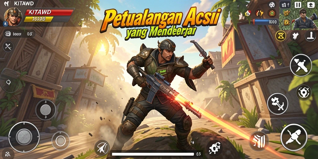 Tampilan aksi mendebarkan dari KITAWD saat gameplay berlangsung.