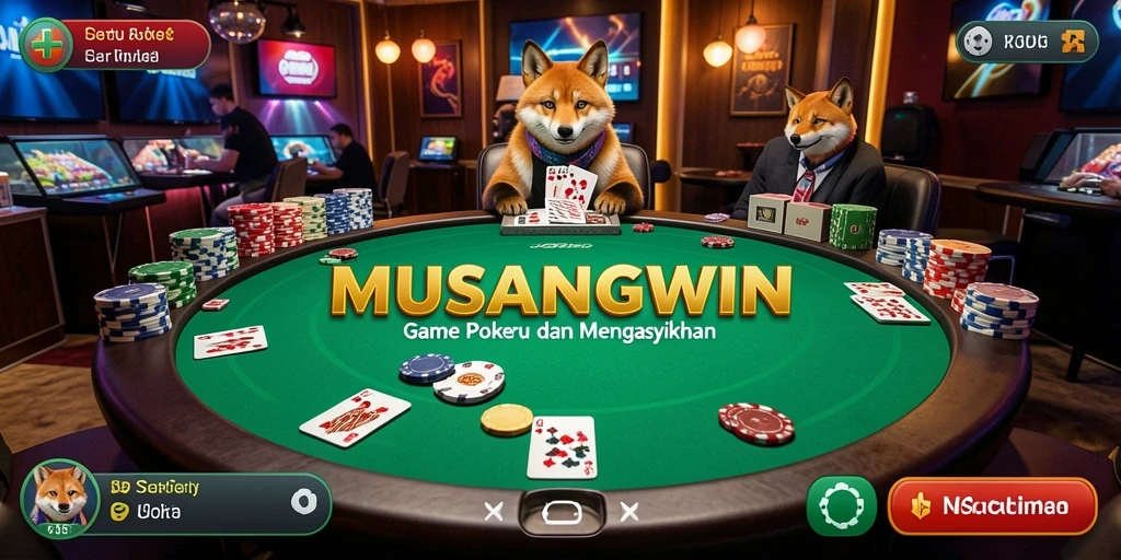 Gameplay seru MUSANGWIN yang menguji strategi Poker Anda.