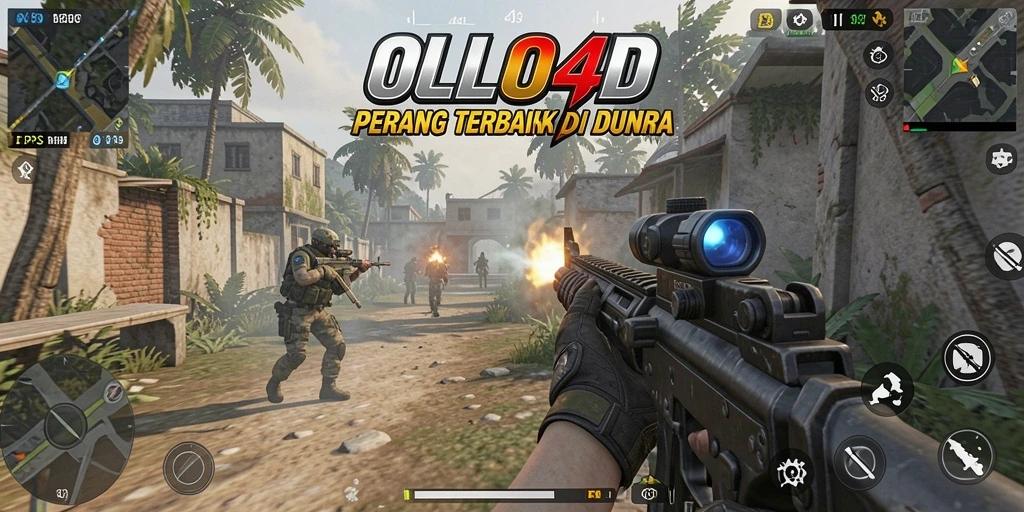 Screenshot menampilkan aksi seru dalam permainan FPS OLLO4D.