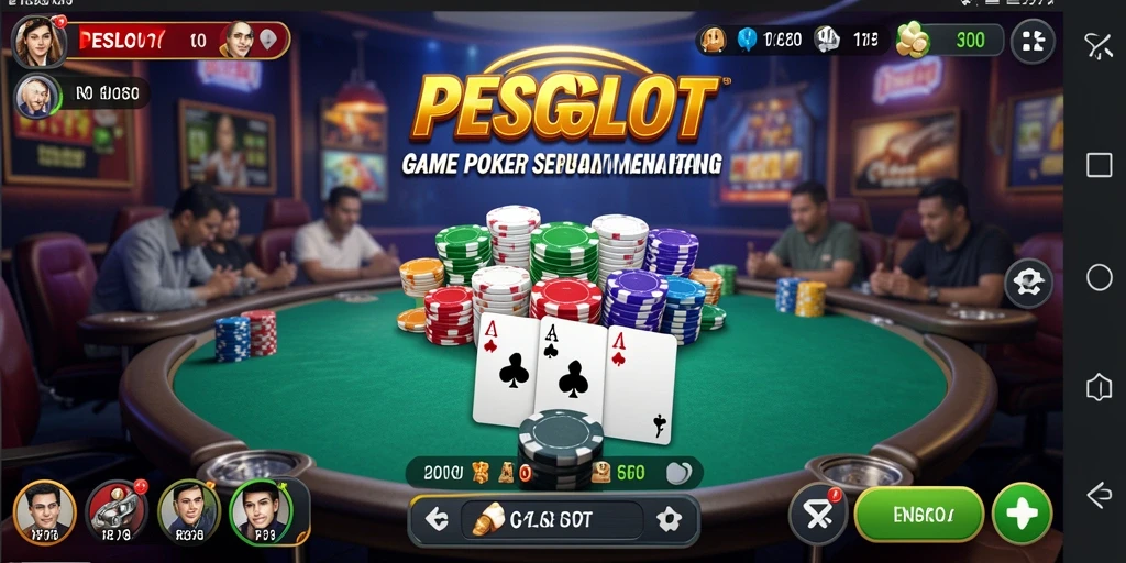 Screenshot utama PESGSLOT menampilkan gameplay Poker yang menegangkan.