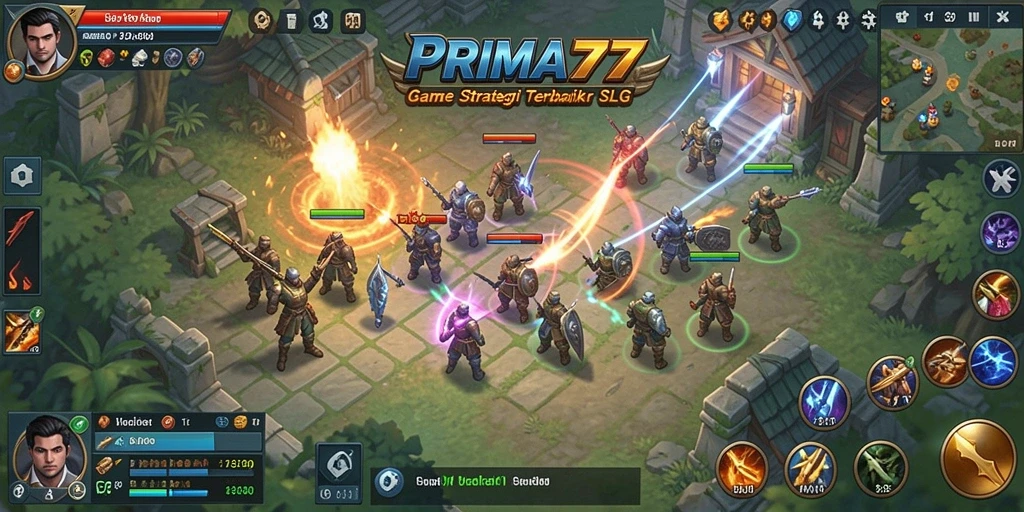 Screenshot gameplay PRIMA77 menampilkan aksi strategi yang mendebarkan.