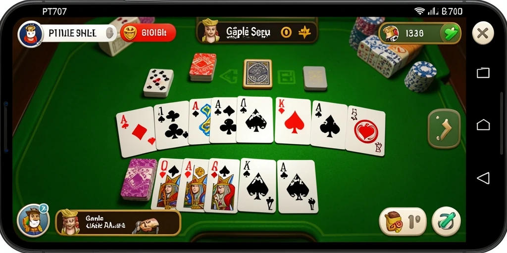 Screenshot gameplay PT707 yang penuh keseruan Gaple.
