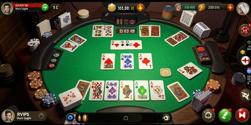 Tampilan gameplay Gaple yang menyenangkan dan interaktif di RVIP5.