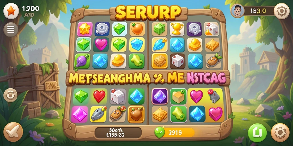 Screenshot dari gameplay SERURP menunjukkan keseruan mencocokkan objek.