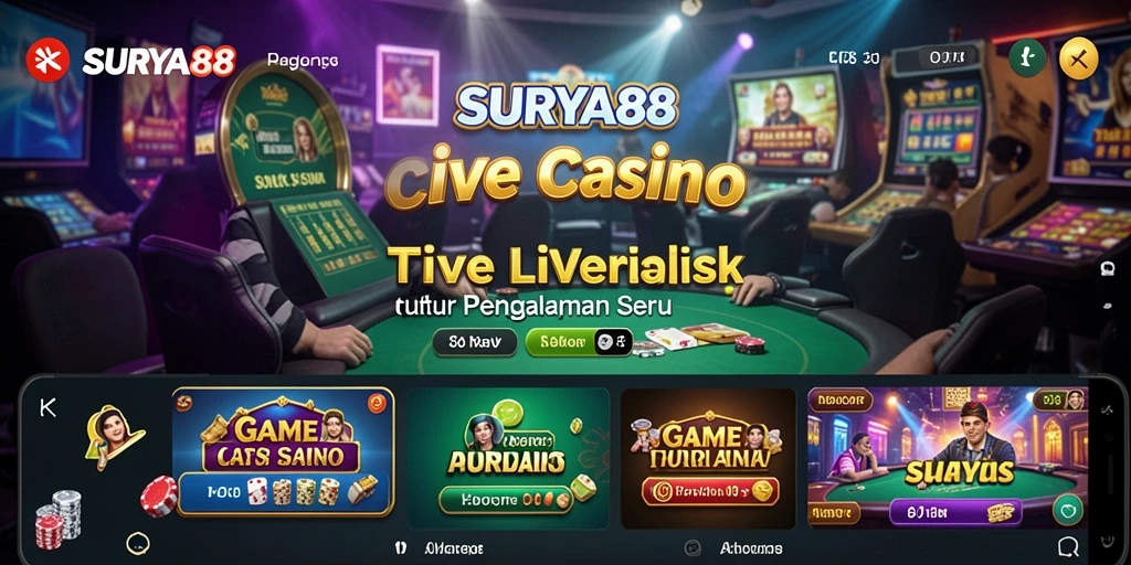 Tampilan permainan Live Casino yang seru dan menarik di SURYA88.
